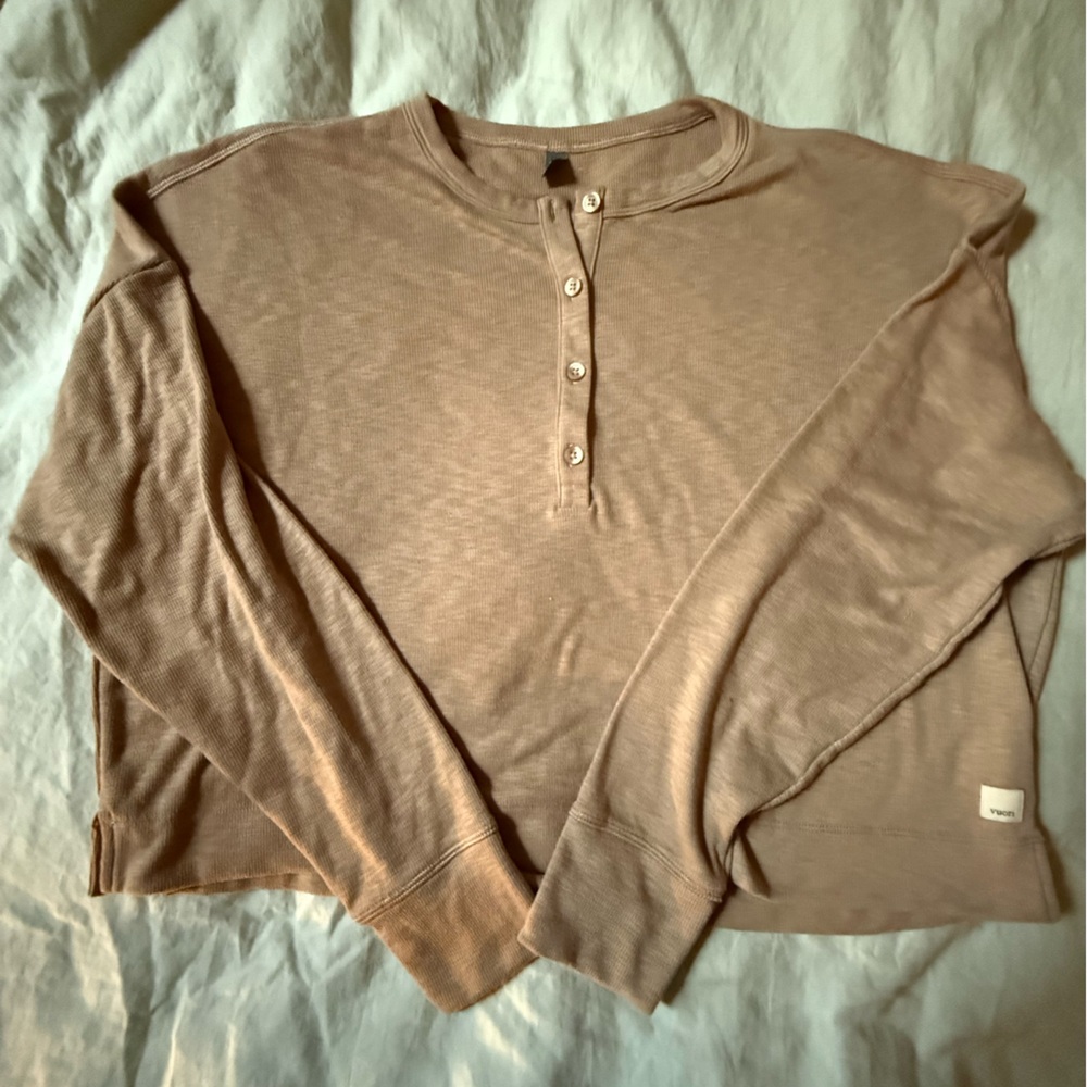 Vuori Long Sleeve Henley Top Color: Goldenrod